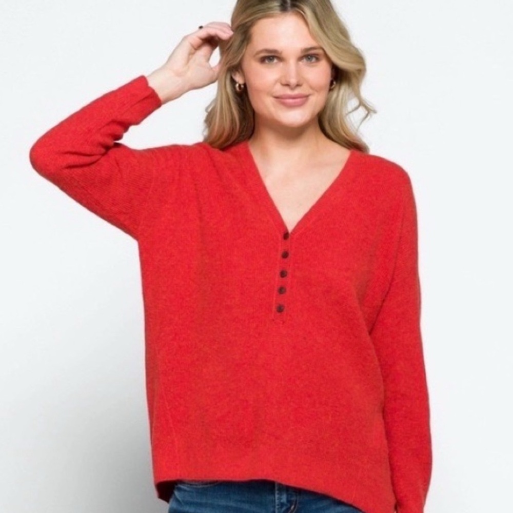 Madewell Asherton thermal knit alpaca/wool blend long sleeve sweater sz XS